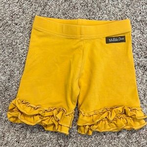 Matilda Jane solid mustard yellow ruffle shorts
